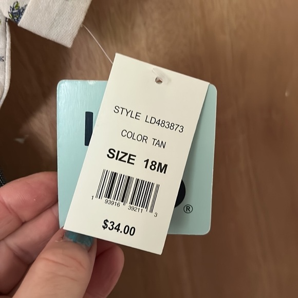 Little Lad Palm Trees and Suspenders Three Piece Set 18mo with denim shorts - Picture 4 of 5